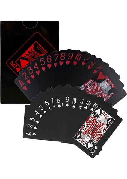 Mat Siyah Kırmızı Iskambil Kağıdı Plastik Su Geçirmez Oyun Kağıdı CIN954KR