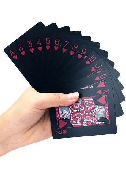 Mat Siyah Kırmızı Iskambil Kağıdı Plastik Su Geçirmez Oyun Kağıdı CIN954KR fırsatları