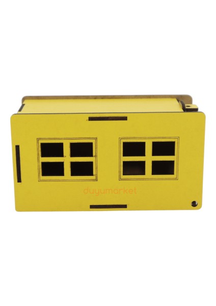 Garajlı Nostaljik Ahşap Araba - Mavi Araba Sarı Garaj fiyatları