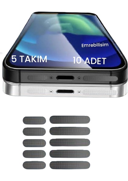 5 Takım 10 Adet Cep Telefonu Hoparlörü Için Toz Önleyici Sticker-Telefon Hoparlör Koruyucu 1.6 Cm-2.2 cm