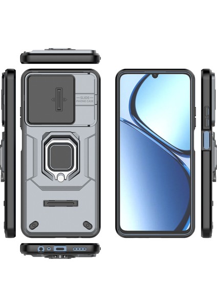 Oppo Realme C61 Kılıf, [tam Kamera Koruması] [360° Dönebilen Destek Halkası] Askeri Sınıf Sert Koruyucu Telefon Kılıfı Kapağı (Yurt Dışından) modelleri