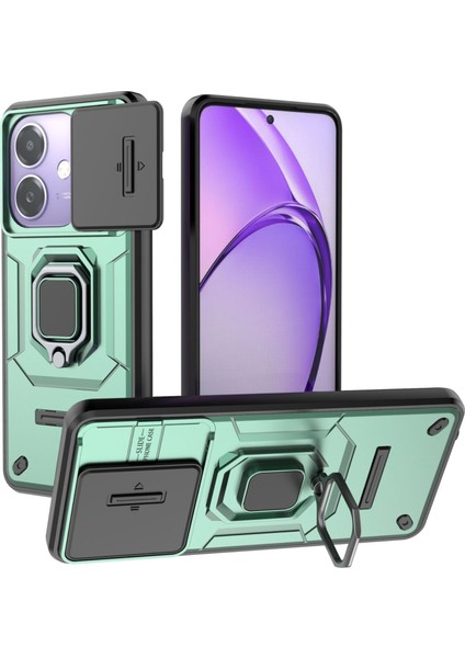 Oppo K12X Kılıf, [tam Kamera Koruması] [360° Dönebilen Destek Halkası] Askeri Sınıf Sert Koruyucu Telefon Kılıfı Kapağı (Yurt Dışından)