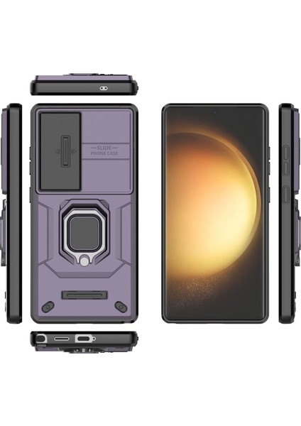 Samsung Galaxy S24 Plus Kılıf, [tam Kamera Koruması] [360° Dönebilen Destek Halkası] Askeri Sınıf Sert Koruyucu Telefon Kılıfı Kapağı (Yurt Dışından)