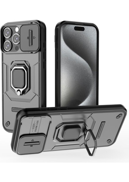 IPhone 16 Pro Kılıf, [tam Kamera Koruması] [360° Dönebilen Destek Halkası] Askeri Sınıf Sert Koruyucu Telefon Kılıfı Kapağı (Yurt Dışından)
