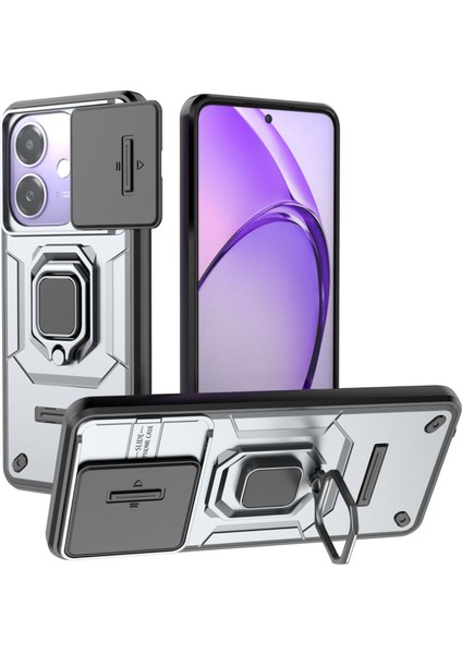 Oppo K12X Kılıf, [tam Kamera Koruması] [360° Dönebilen Destek Halkası] Askeri Sınıf Sert Koruyucu Telefon Kılıfı Kapağı (Yurt Dışından)