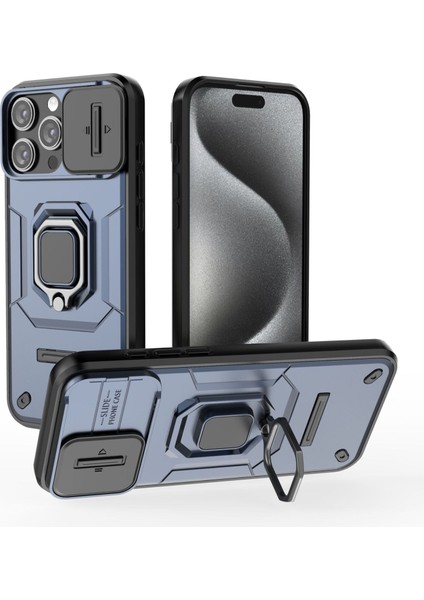 IPhone 16 Pro Kılıf, [tam Kamera Koruması] [360° Dönebilen Destek Halkası] Askeri Sınıf Sert Koruyucu Telefon Kılıfı Kapağı (Yurt Dışından)