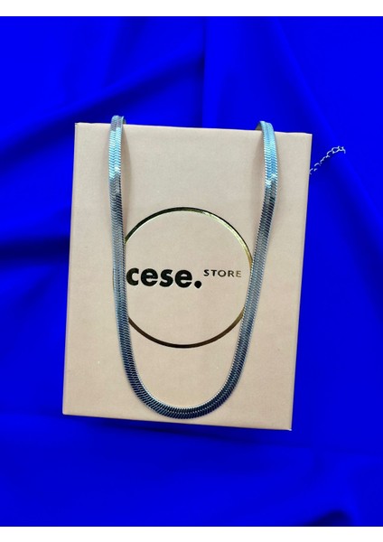 Italyan Ezme Gümüş Gri (Sılver) Paslanmaz Çelik Kolye 45CM