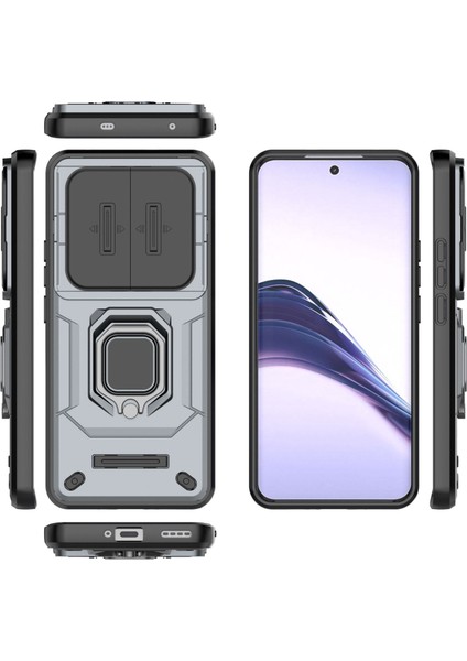 Oppo Realme 13 Pro Plus Kılıf, [tam Kamera Koruması] [360° Dönebilen Destek Halkası] Askeri Sınıf Sert Koruyucu Telefon Kılıfı Kapağı (Yurt Dışından)