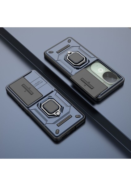 Vivo Iqoo Z9S Kılıf, [tam Kamera Koruması] [360° Dönebilen Destek Halkası] Askeri Sınıf Sert Koruyucu Telefon Kılıfı Kapağı (Yurt Dışından)