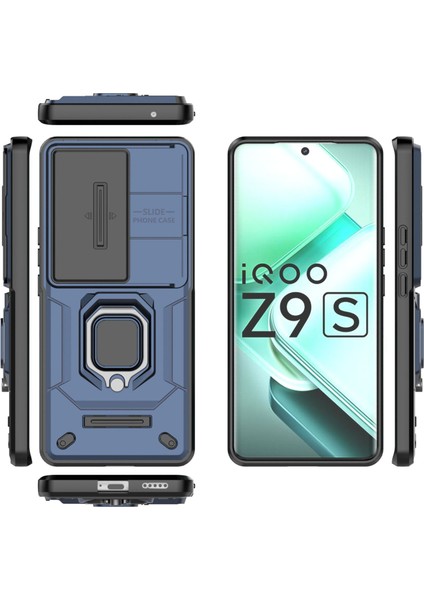Vivo Iqoo Z9S Kılıf, [tam Kamera Koruması] [360° Dönebilen Destek Halkası] Askeri Sınıf Sert Koruyucu Telefon Kılıfı Kapağı (Yurt Dışından) modelleri