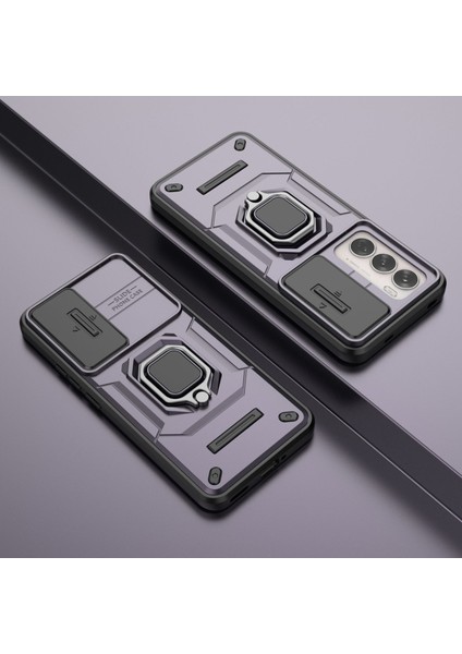 Oppo Reno 12 Pro Kılıf, [tam Kamera Koruması] [360° Dönebilen Destek Halkası] Askeri Sınıf Sert Koruyucu Telefon Kılıfı Kapağı (Yurt Dışından)