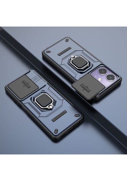 Oppo A60 5g Kılıf, [tam Kamera Koruması] [360° Dönebilen Destek Halkası] Askeri Sınıf Sert Koruyucu Telefon Kılıfı Kapağı (Yurt Dışından)