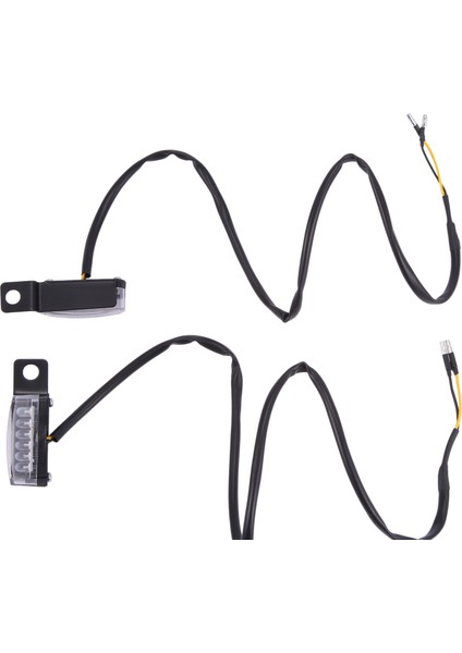 2 Adet Evrensel Mini LED Motosiklet Dönüş Sinyal Işığı Flaşörler Siyah (Yurt Dışından)