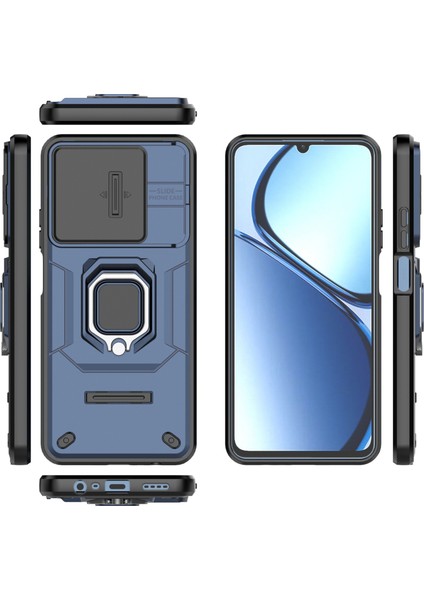 Oppo Realme C61 Kılıf, [tam Kamera Koruması] [360° Dönebilen Destek Halkası] Askeri Sınıf Sert Koruyucu Telefon Kılıfı Kapağı (Yurt Dışından)
