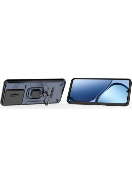 Oppo Realme C61 Kılıf, [tam Kamera Koruması] [360° Dönebilen Destek Halkası] Askeri Sınıf Sert Koruyucu Telefon Kılıfı Kapağı (Yurt Dışından)