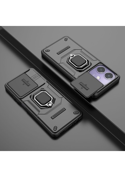 Oppo A3 Pro Kılıf, [tam Kamera Koruması] [360° Dönebilen Destek Halkası] Askeri Sınıf Sert Koruyucu Telefon Kılıfı Kapağı (Yurt Dışından)