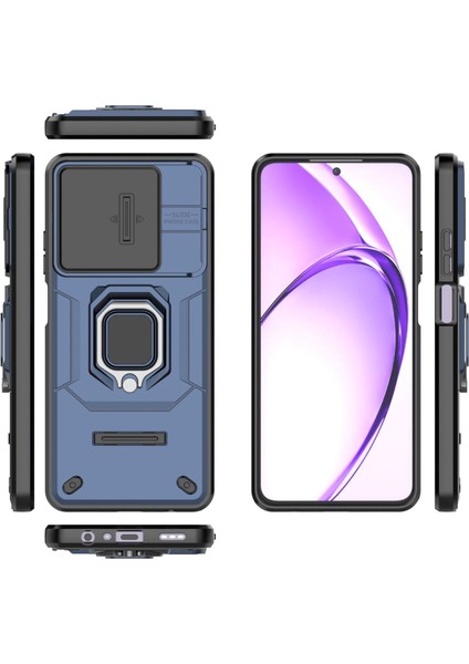 Oppo A3 Pro Kılıf, [tam Kamera Koruması] [360° Dönebilen Destek Halkası] Askeri Sınıf Sert Koruyucu Telefon Kılıfı Kapağı (Yurt Dışından)