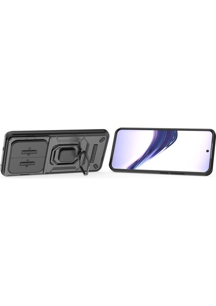 Oppo Realme 13 Pro Kılıf, [tam Kamera Koruması] [360° Dönebilen Destek Halkası] Askeri Sınıf Sert Koruyucu Telefon Kılıfı Kapağı (Yurt Dışından)