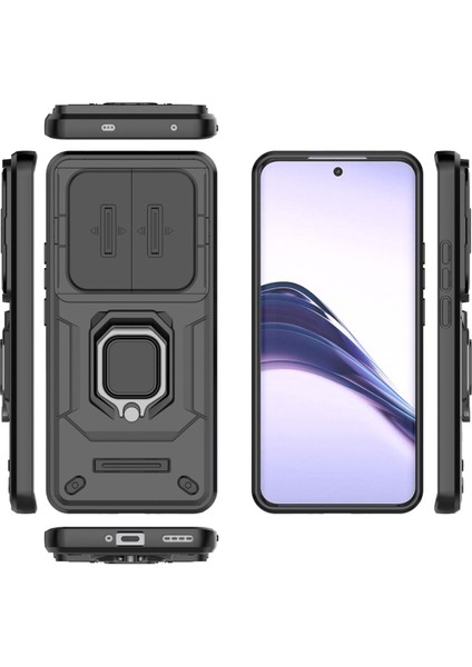 Oppo Realme 13 Pro Kılıf, [tam Kamera Koruması] [360° Dönebilen Destek Halkası] Askeri Sınıf Sert Koruyucu Telefon Kılıfı Kapağı (Yurt Dışından)
