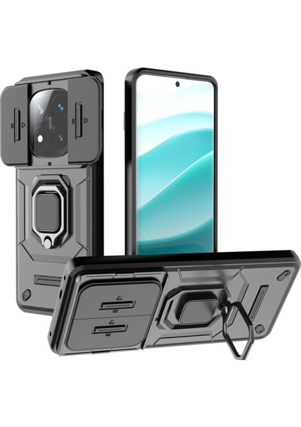 Xiaomi Redmi Note 14 Pro 5g Kılıf, [tam Kamera Koruması] [360° Dönebilen Destek Halkası] Askeri Sınıf Sert Koruyucu Telefon Kılıfı Kapağı (Yurt Dışından)