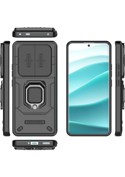 Xiaomi Redmi Note 14 Pro 5g Kılıf, [tam Kamera Koruması] [360° Dönebilen Destek Halkası] Askeri Sınıf Sert Koruyucu Telefon Kılıfı Kapağı (Yurt Dışından)