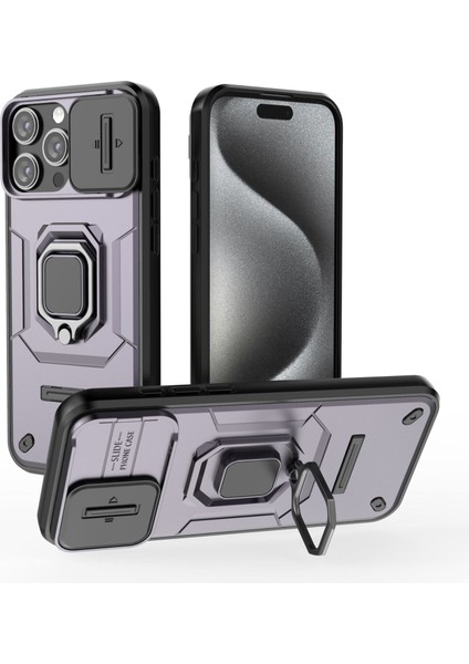 IPhone 16 Pro Kılıf, [tam Kamera Koruması] [360° Dönebilen Destek Halkası] Askeri Sınıf Sert Koruyucu Telefon Kılıfı Kapağı (Yurt Dışından)