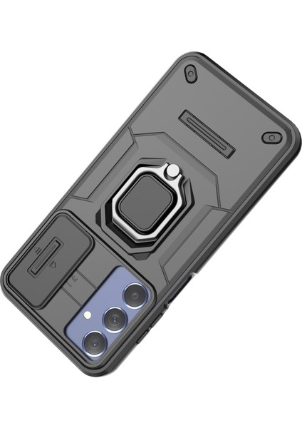 Samsung Galaxy A25 Kılıf, [tam Kamera Koruması] [360° Dönebilen Destek Halkası] Askeri Sınıf Sert Koruyucu Telefon Kılıfı Kapağı (Yurt Dışından)