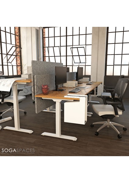Regula Desk 2P - Elektrikli Yüksekliği Ayarlanabilir Çalışma Masası (Beyaz Ayak, Beyaz Tabla - 120 x 60)