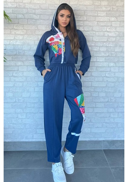 Dijital Baskılı Sweat Pantolon Eşofman Takımı P-00012975