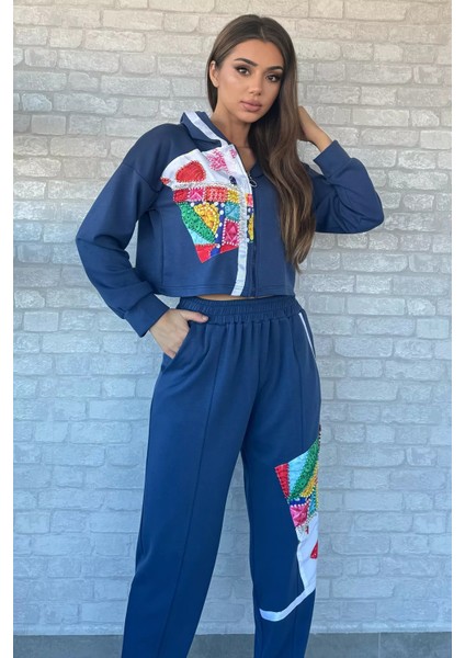 Dijital Baskılı Sweat Pantolon Eşofman Takımı P-00012975