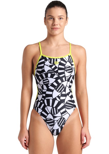 Open Your Eyes Swimsuit Lace Back Kadın Siyah Yüzücü Mayosu 008158503