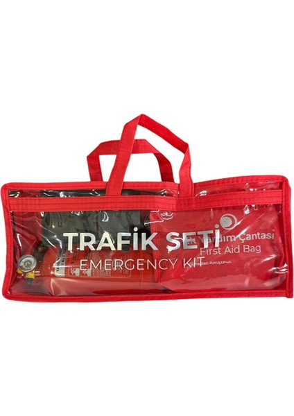 Trafik ve Ilk Yardım Seti - Muayene Uyumlu 1 kg Araç Yangın Tüpü - 2 Adet Reflektör - Bronze Pack