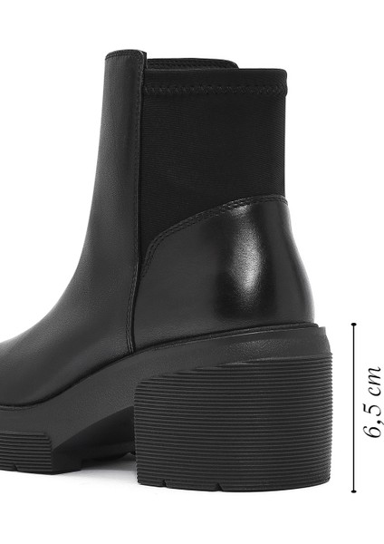 Kadın Siyah Spherica Kalın Topuklu Fermuarlı Deri Bot D46WWA04315C9999 fiyatları