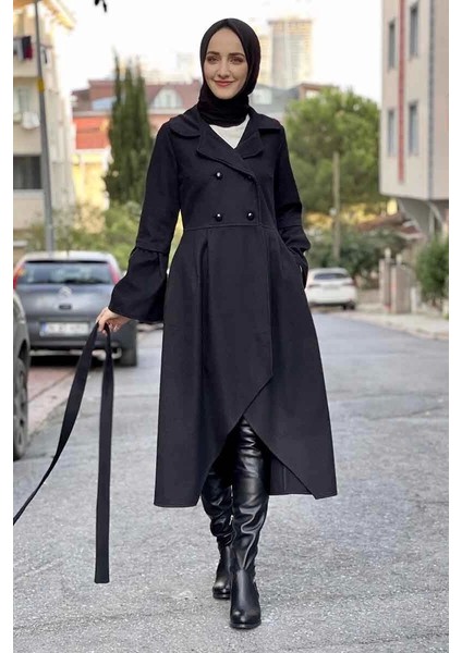 Kaşe Kaban Siyah modelleri