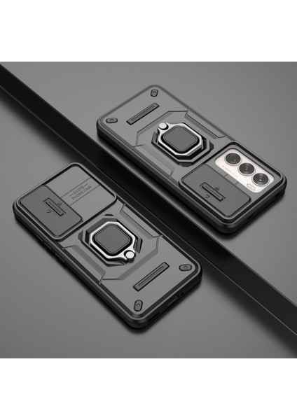 Oppo Reno 12 Kılıf, [tam Kamera Koruması] [360° Dönebilen Destek Halkası] Askeri Sınıf Sert Koruyucu Telefon Kılıfı Kapağı (Yurt Dışından)