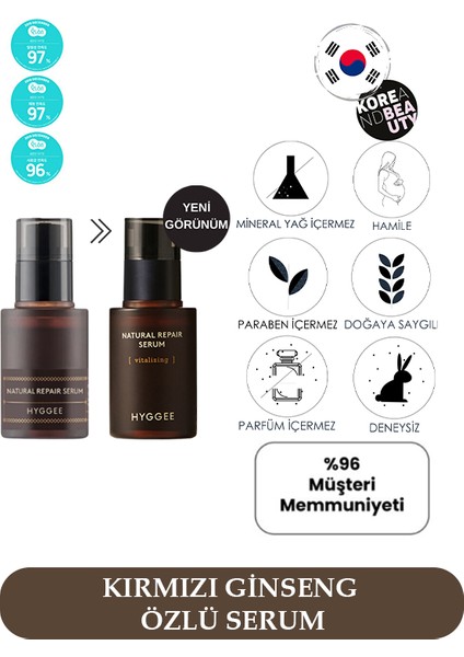 e Natural Repair Serum 30 ml Serum, Kırmızı Ginseng Serum, Nemlendirici Serum, Onarıcı ve Yenileyici Serum