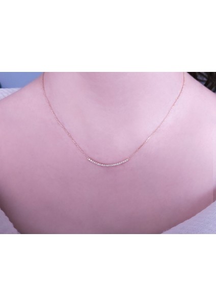 Taşlı Zincirli Modern Su Yolu Kolye 0423P0063