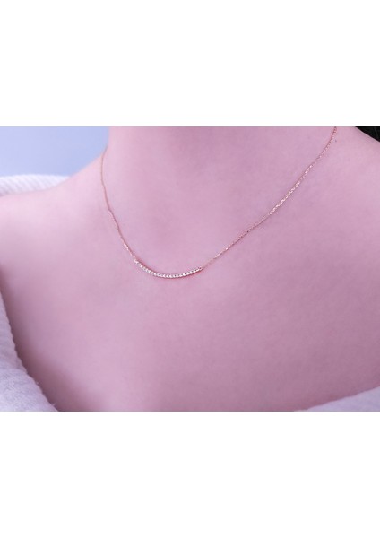 Taşlı Zincirli Modern Su Yolu Kolye 0423P0063