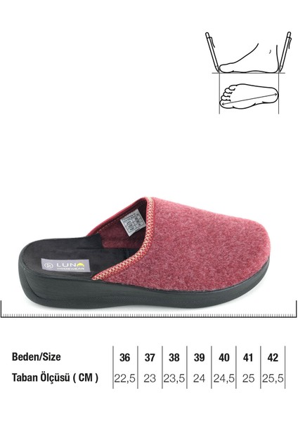 Luna Kadın Kışlık Yüksek Topuk Keçe Ev Bahçe Terlik fiyatları