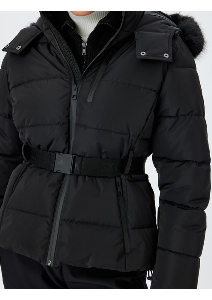 Kemerli Kapüşonlu Su Geçirmez Kayak Montu indirimleri