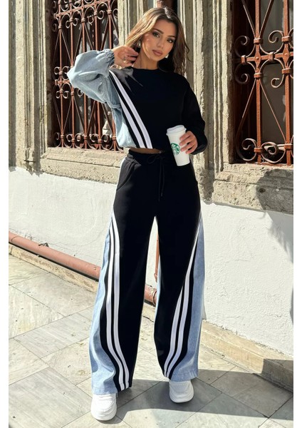 Kot Garnili Sweat Pantolon Ikili Takım