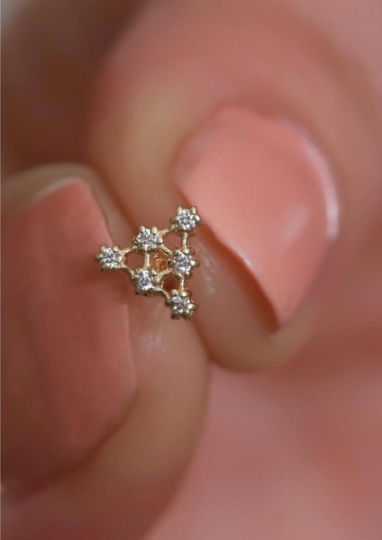 14 Ayar Altın Pietra Üçgen Tragus Piercing