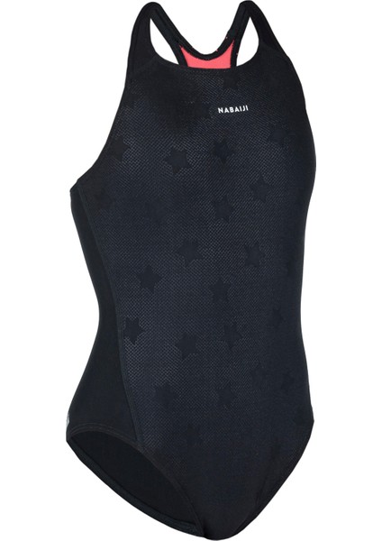 Nabaiji Çocuk Y Kesim Sırt Detaylı Mayo - Siyah - 500 KAMYLEON