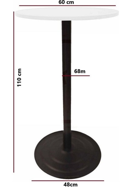 Masa Bar Masası Bistro Cafe Yuvarlak Kokteyl Siyah 110 cm - 1.tk