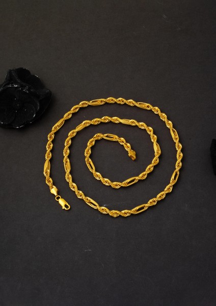 Ataçlı Burgulu Halat Zincir Altın Kolye 60 Cm. fiyatları