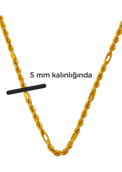 Ataçlı Burgulu Halat Zincir Altın Kolye 60 Cm. indirimleri