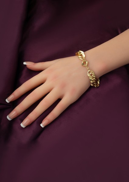 Süzme Halkalı Tasarım Bileklik 14 Ayar Altın indirimleri