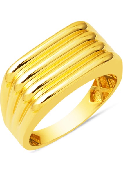 Çizgili Tasarım 14 Ayar Kadın Altın Yüzük
