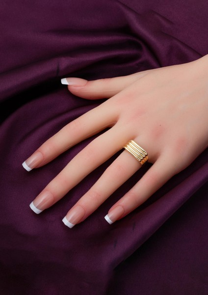 Çizgili Tasarım 14 Ayar Kadın Altın Yüzük fiyatları