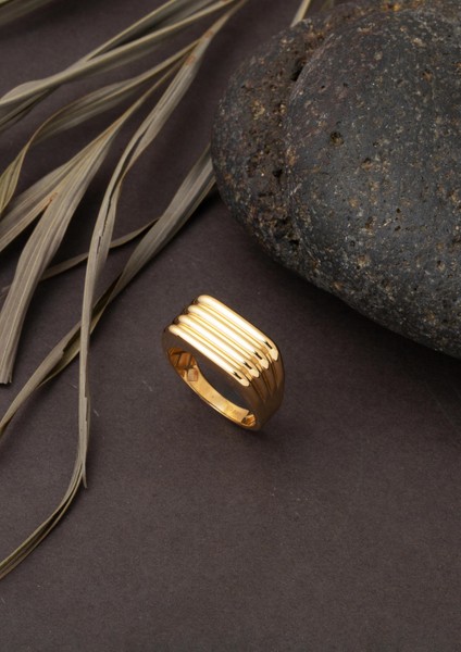 Çizgili Tasarım 14 Ayar Kadın Altın Yüzük fırsatları